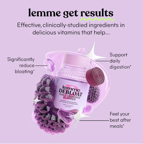 Lemme Debloat daily digestive gummies